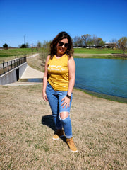 Do What You Are Famous For - Womens Mustard Tank