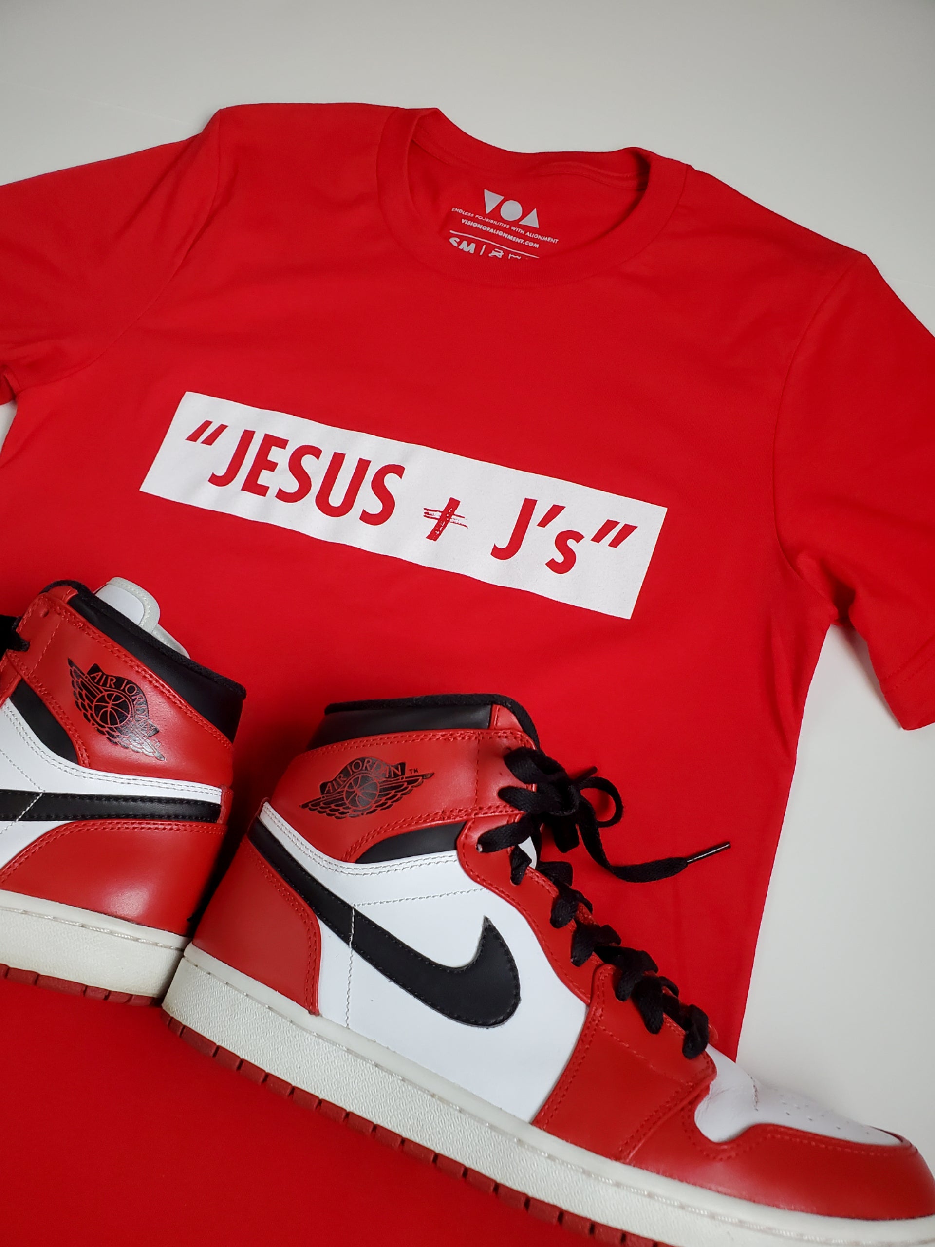 Jesus J's Cherry Red Tee – Vision of Alignment1
